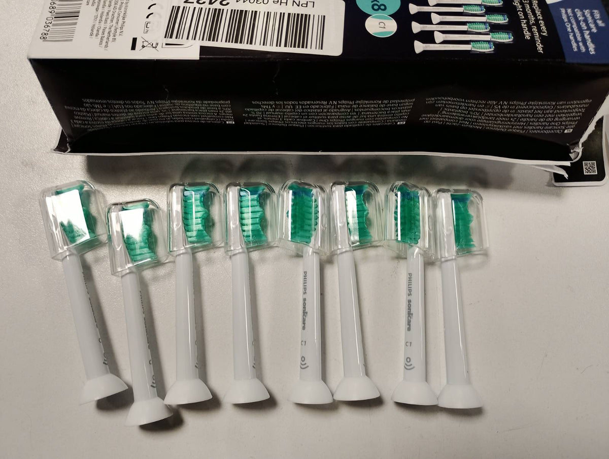 302987 - PHILIPS Sonicare C1 ProResults, Koka Furçash Zëvendësuese Origjinale, të Bardha, Pako me 8, HX6018/87