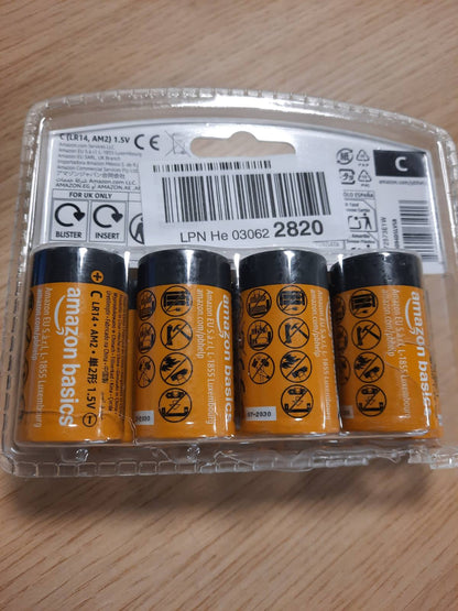 310413 - AMAZON BASICS - Bateri shumëpërdorimëshe alkaline të tipit C me 8 copë, 1.5V, afat ruajtjeje 5-vjeçar