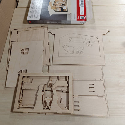 219113 - RAYHER 62889505 Kit bois Cadre 3D, FSCMixCred., natyrë, 24x24x6.3cm, 13 copë