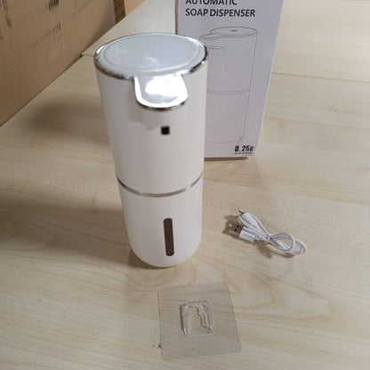 196821 - HAPPOOH Dispenser Automatik Sapuni Elektrik, 380ml, me Sensor Infra të Kuq, i Montuar në Mur, i Rikarikueshëm me USB, Rezistueshëm në Ujë IPX5, për Kuzhinë, Banjo, Shkolla, Hotele