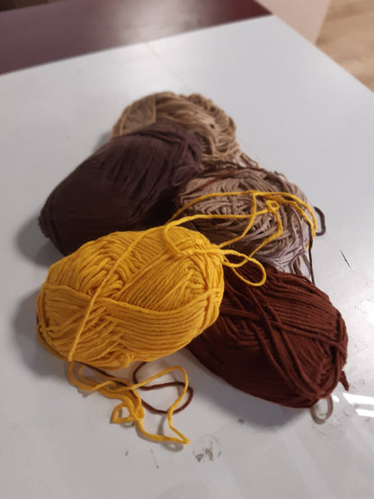 185861 - MAXEE Fija për Thurje me Grep 250g (50g*5 Ngjyra), Lësh Akrilik, Set Fijesh për Punim Artizanal, Fije Pambuku #15