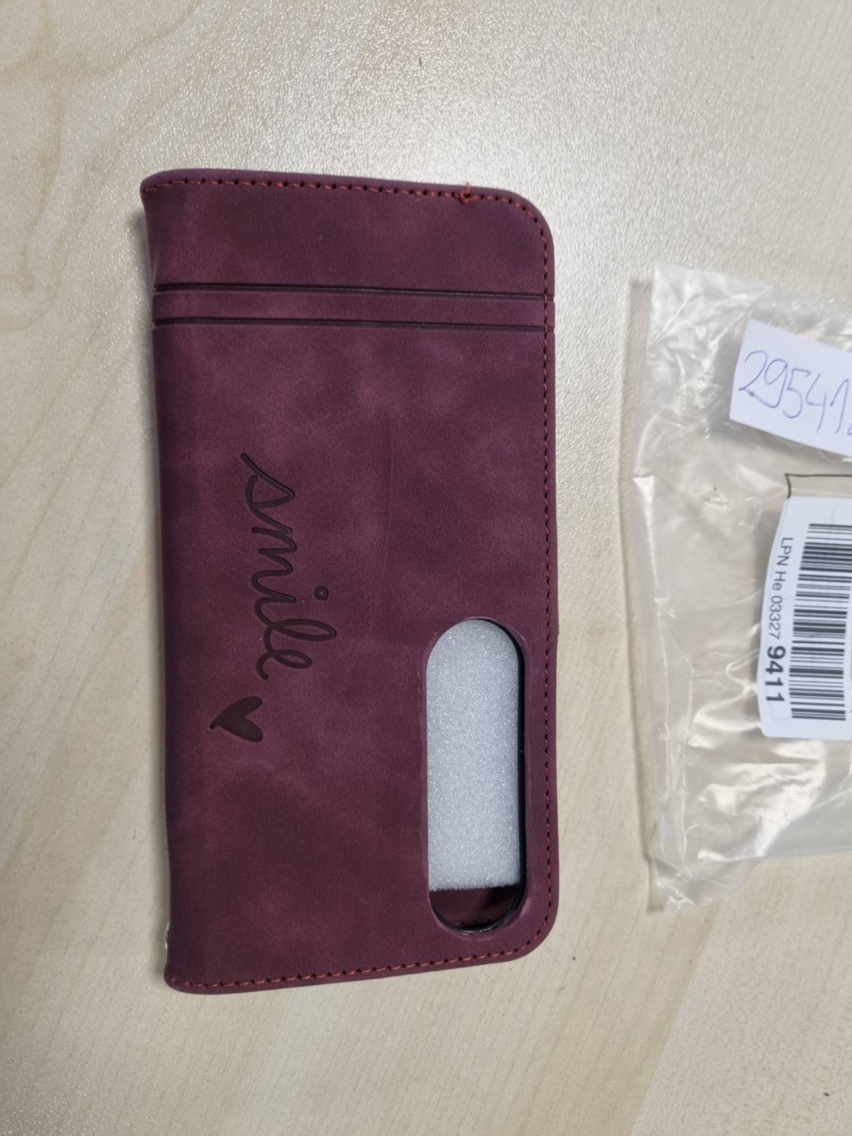 295412 - MBROJTËSE BRAVODAY PËR HONOR X5 PLUS, Mbrojtëse prej lëkure PU me hapje dhe vende për karta, e kuqe vere