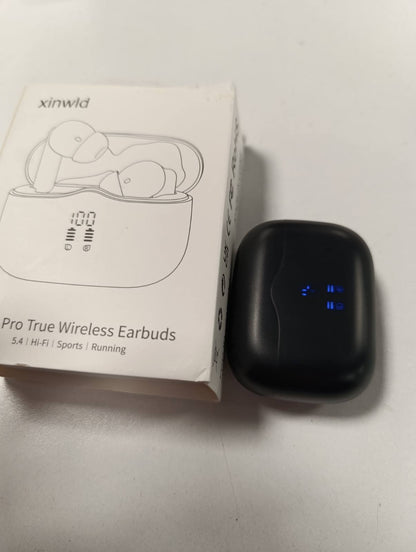 299663 - Kufje Bluetooth 2025, Pa Tel, Bluetooth 5.4, 4 Mikrofonë ENC, Jetëgjatësi Baterie 40 Orë, Ekran LED, IP7 Rezistente ndaj Ujit, Kufje Sportive të Zeza