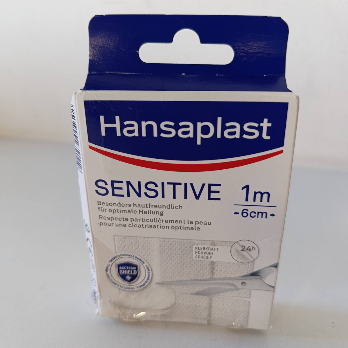 298918 - HANSPLAST – Fasha Sensitive (1 m x 6 cm), fasha plagësh të prera dhe miqësore me lëkurën me Mbrojtje nga Bakteret