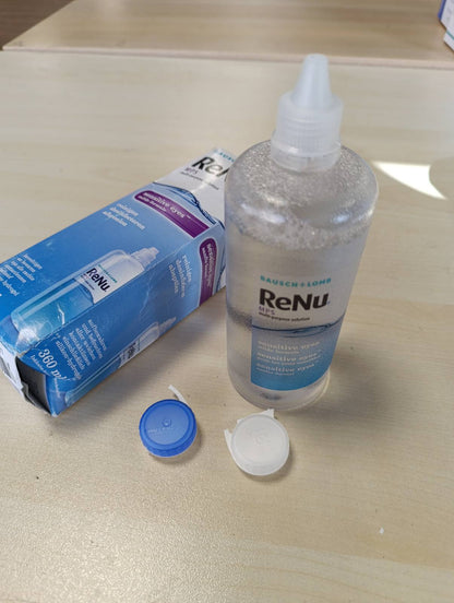 301073 - ReNu Tretësirë shumëfunksionale për lente kontakti - 360 ml - Pastroni, dezinfektoni, shpëlani, lubrifikoni dhe ruani lentet tuaja, përfshihet kutia e lenteve