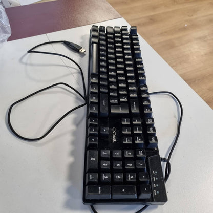 299670 - GXTRUST Tastierë me ndriçim prapa 835 Azor, QWERTY në spanjisht, Ndriçim LED, Tastierë lojërash me tel për Windows, Mac, PC, Laptop, E zezë