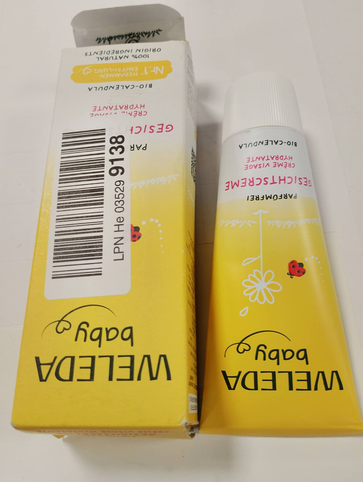 301453 - WELEDA Krem për fytyrën me kalendulë organike për foshnje, pa aromë, 1 x 50ml, Krem hidratues natyral me vaj bajamesh dhe dyllë blete