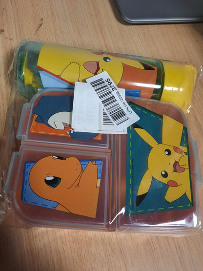 185417 - POKEMON Kuti Dreke për Fëmijë me Ndarje dhe Shishe Uji, Përshtatshme për Shkollë dhe Kopsht