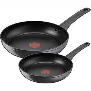 217484 - LAGOSTINA Edera, Set prej 2 Tiganësh Jo-Ngjitës me 24/28 cm, Veshje Titani, për Gatim pa Yndyrë, I Pajtueshëm me Soba me Gaz, Teknologji Termo-Sinjalësh