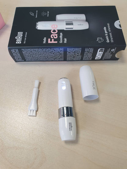 298247 - BRAUN Depilues Mini Face FS1000, Depilues Elektrik i Fytyrës për Gra, për Rruajtje të Shpejtë dhe të Butë, E Bardhë