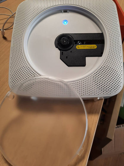 295175 - Gueray CD Player Portativ me Bluetooth 1800mAh, CD Player me dy altoparlantë, telekomandë, mbulesë rezistent ndaj pluhurit, ekran, radio FM, kohëmatës, USB, hyrje Aux, e bardhë