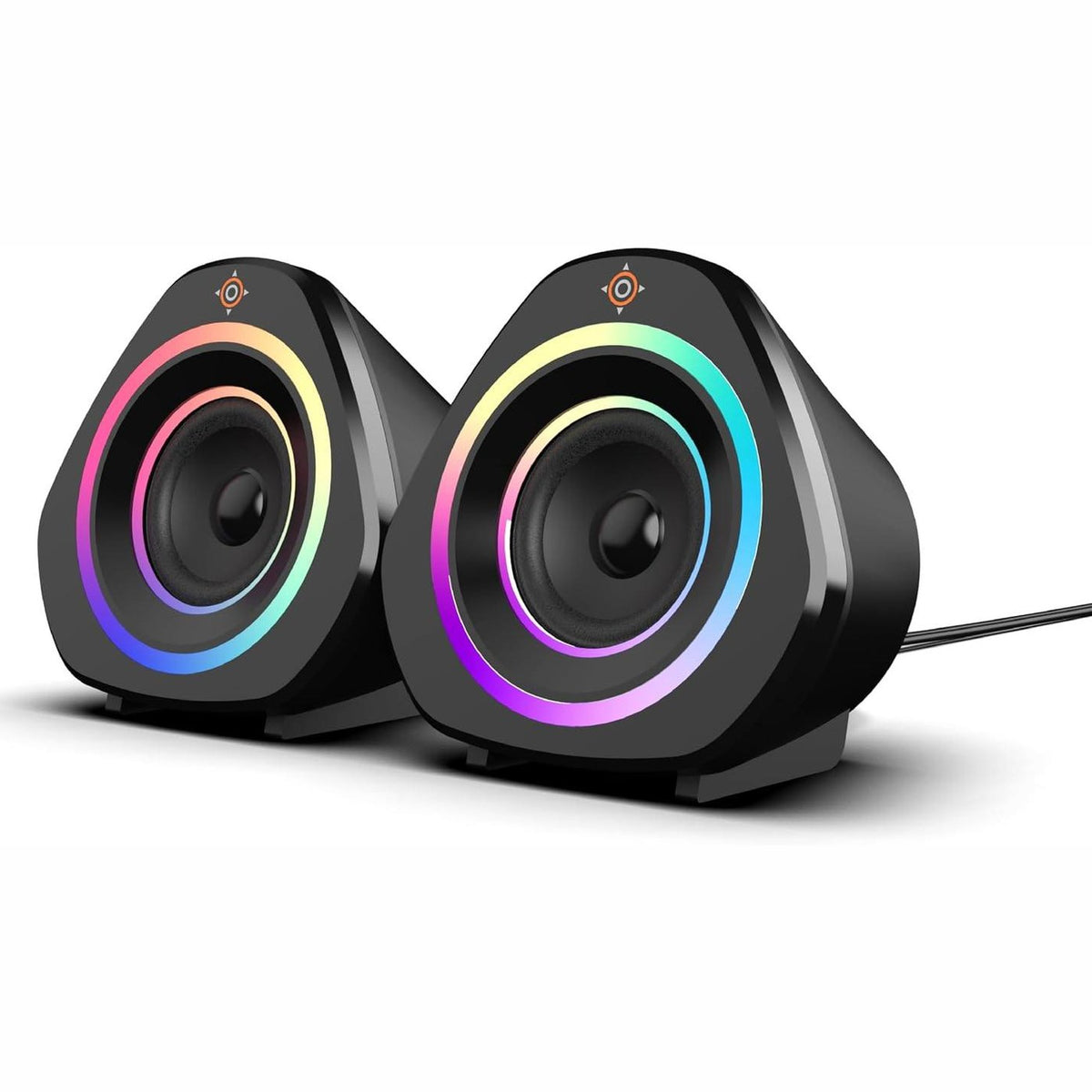 298213 - NOVA GAMING – Altoparlantë lojërash RGB 2.0 – Tingull i pastër dhe i balancuar, dizajn kompakt, telekomandë e integruar, ndriçim RGB LED, kabllo rezistente 1,5 m