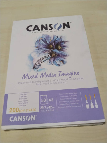 299707 - CANSON Bllok Vizatimi Imagine A3, 50 Fletë, 220 gsm, i Bardhë Natyral
