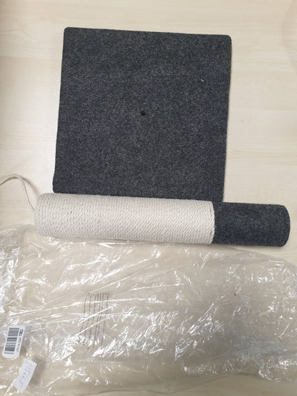 215665 - TYROL Shtyllë kruarjeje për macet 42 cm, e bërë nga jute dhe pëlhurë e qëndrueshme me top pelushi, Bazë e qëndrueshme 30x30 cm