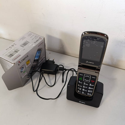 276302 - OLYMPIA Telefon celular Model Style Plus për të moshuar, taste të mëdha, ekran me ngjyra të zeza