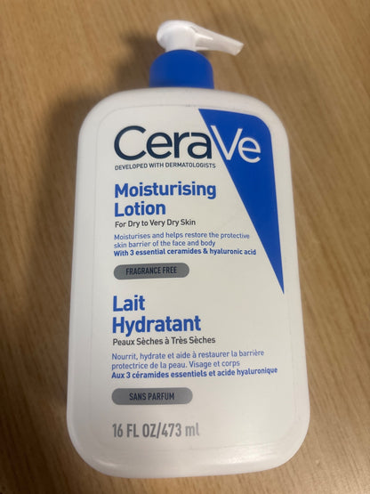317399 - CERAVE Losion Hidratues për Trupin dhe Fytyrën, 473 ml, për lëkurë të thatë deri në shumë të thatë, hidratim 24 orësh, Acid Hialuronik + 3 Ceramide, teksturë e lehtë, pa parfum, jo-komedogjenike