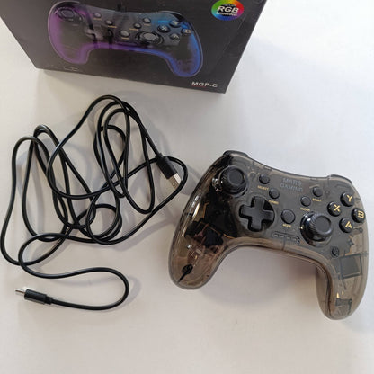 295289 - MARS GAMING Gamepad Profesional MGP-C, Neon RGB, Dridhje Haptike, Kontrollues për PC, PS3, Mac, Switch