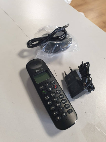 295306 - LOGICOM Telefon fiks pa tel ILOA 100, pa sekretarinë telefonike, me një receptor telefoni, telefona analogë dhe DECT, i zi