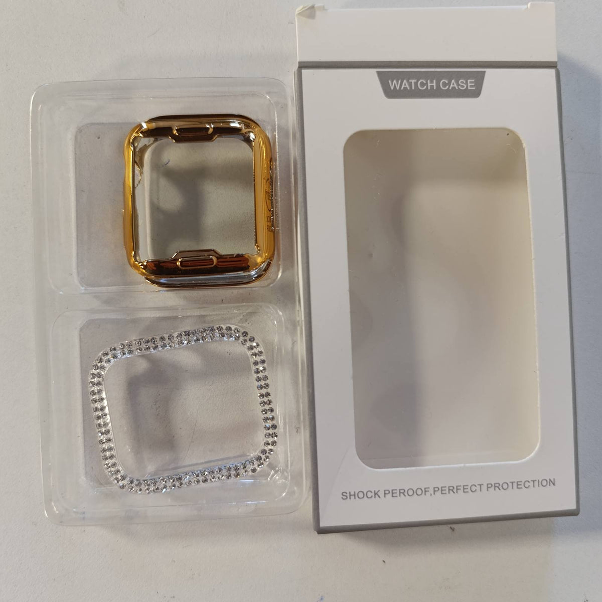 295341 - DEALELE Mbulesë ore [Paketë me 2 pjesë] e përputhshme me Apple Watch Series 6/5/4/SE 40 mm, e artë + transparente, mbulesë mbrojtëse zëvendësuese