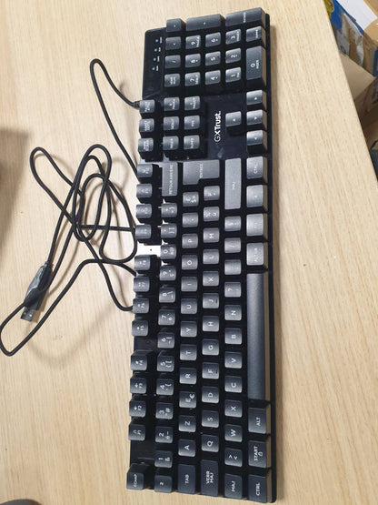 295282 - TRUST Tastierë Lojërash me Tel GXT 835 Azor, AZERTY, Ndriçim LED, 8 Taste Anti-Ghosting, USB, PC/Laptop - E Zezë