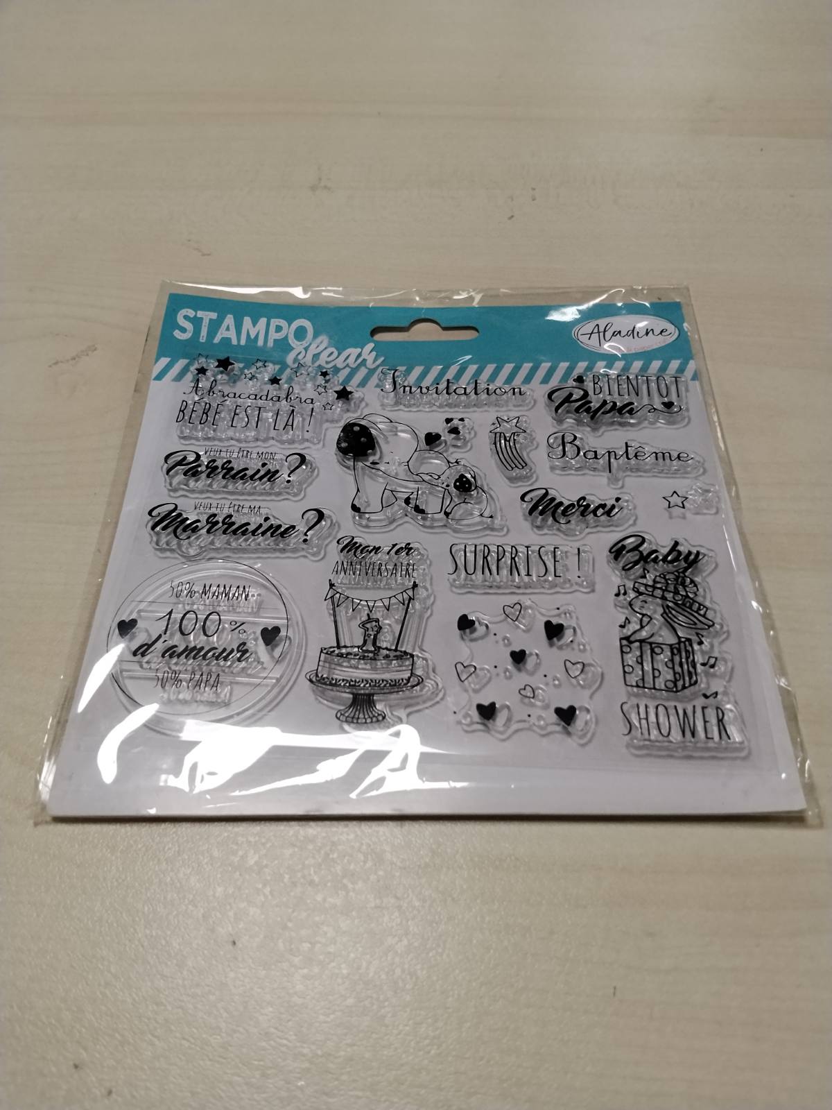 299989 - ALADINE - Stampo Clear Baby - 15 Pulla Transparente për Scrapbooking, Krijim Kartash, Punime Artizanale - 04240