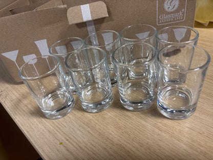 197247 - GLASMARK KROSNO 1992 Seti i 12 Gotave për Dozë, 60ml, Transparente, Me Bazë të Rëndë, Të Përshtatshme për Lavastovilje