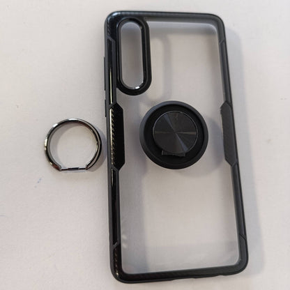 295314 - Huawei Mbrojtëse ekrani për P30, prej fibrash qelqi, kristal, transparente, me mbajtëse rrotulluese 360 gradë, montim magnetik për makinë, kornizë e zezë