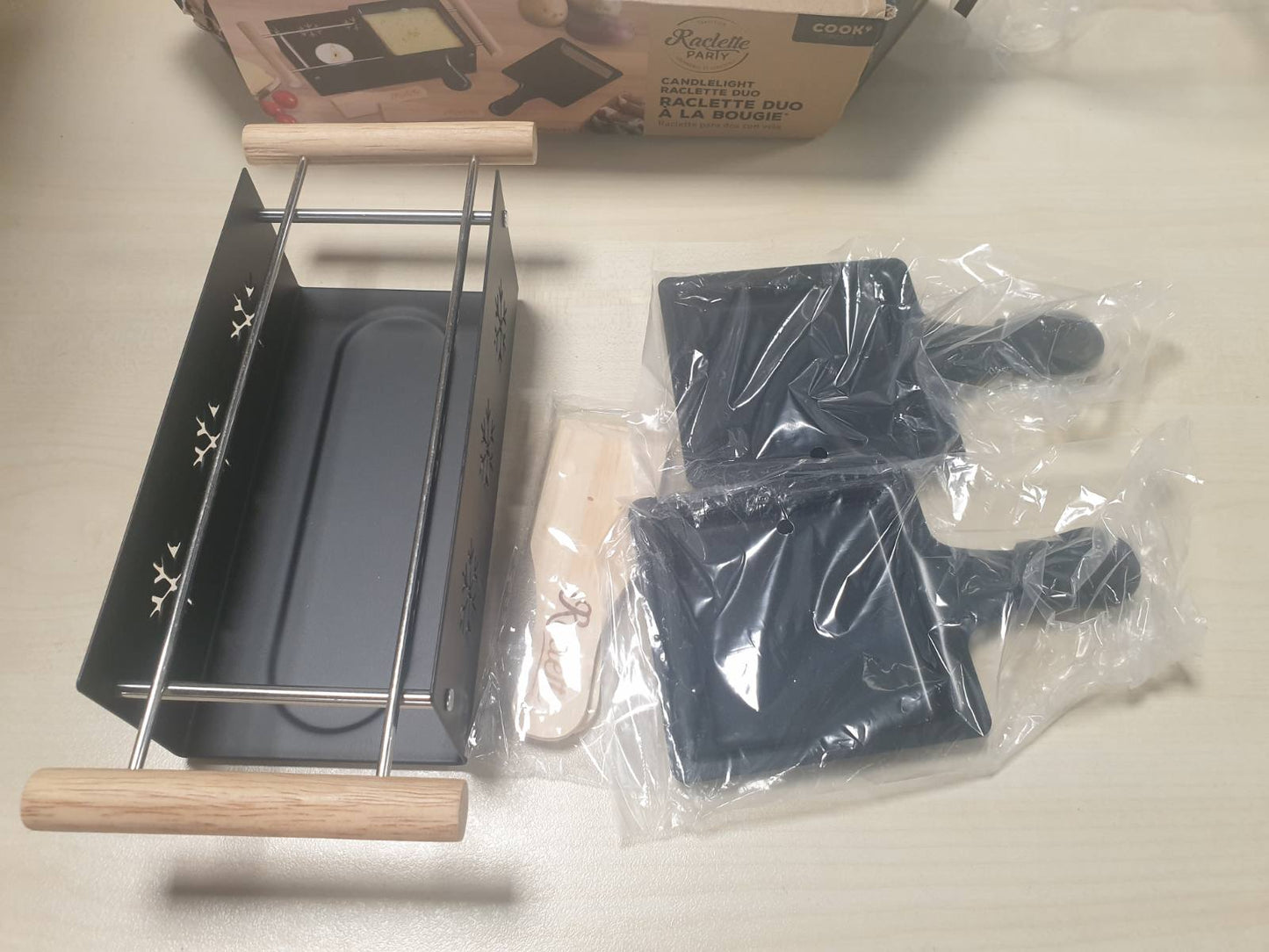 162914 - COOK CONCEPT Raclette Duo Kuzhinë Elektrike me Pllakë Pjate për Barbecue, Madhësi Singulare, Ngjyra e Zezë