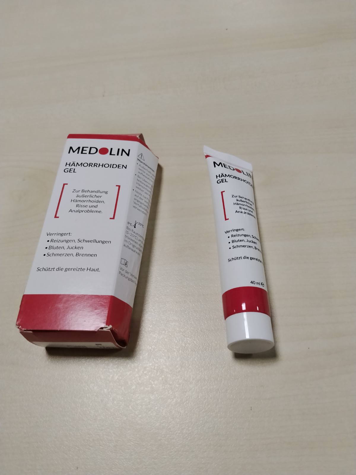 301063 - MEDOLIN® Xhel për hemorroide, 40ml - Për ënjtje, kruajtje, dhimbje dhe gjakderdhje, pomadë për hemorroide për venat me variçe
