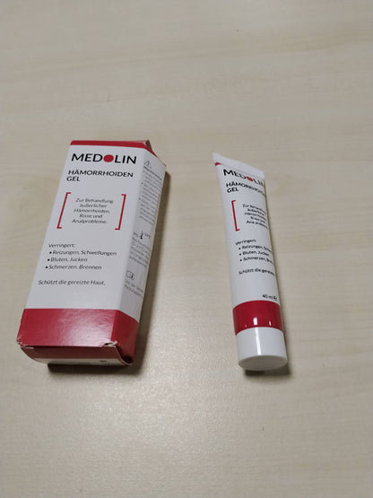 301063 - MEDOLIN® Xhel për hemorroide, 40ml - Për ënjtje, kruajtje, dhimbje dhe gjakderdhje, pomadë për hemorroide për venat me variçe