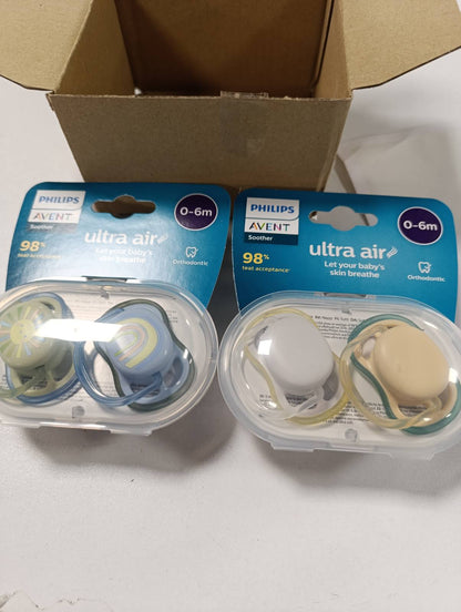 298503 - PHILIPS AVENT Biberona të lehta dhe të ajrosura për foshnje 0-6 muaj, pa BPA, Pako me 4 copë, modeli SCF085/65, me çantë sterilizuese