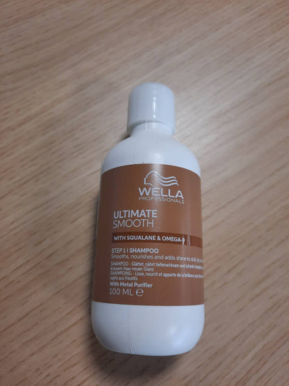 301200 - Wella Professionals - Shampo Ultimate Smooth - 100 ml - Ushqyese me skualan dhe omega-9 për flokë të thatë, të shurdhër dhe të çrregullt