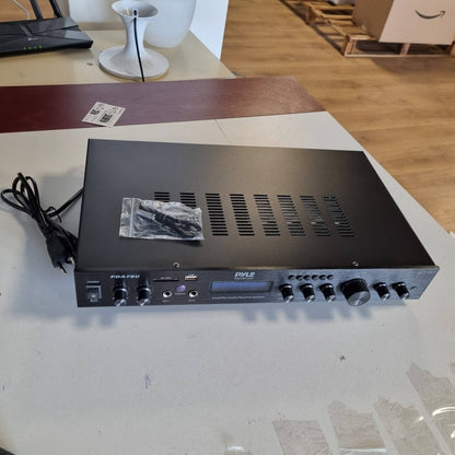 295540 - PYLES Amplifikator Bluetooth me 5 Kanale për Montim në Rack, 200 Vat, Material Plastik, Transmetim Pa Tel Bluetooth, Radio MP3/USB/SD/AUX/FM, LCD Dixhital ID3, i Zi