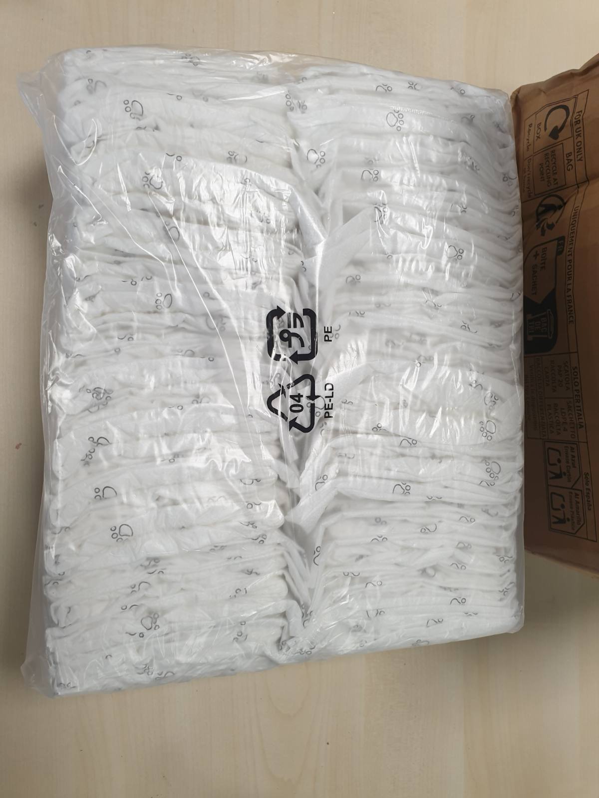 184054 - AMAZON BASICS Pelenat e Disponueshme për Qen, 50 Copë, Madhësia S, Ngjyra e Bardhë