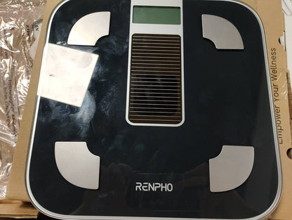 300524 - RENPHO Peshore për Trupin Diellor, pa bateri, inteligjente Bluetooth, 13 analiza të përbërjes së trupit, kapacitet 180 kg, e zezë