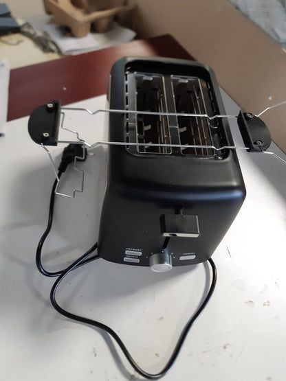 162715 - AMAZON BASICS Toster me 2 Hapësira, 7 Nivele Skuqjeje, Tavë Lëvizshme për Thërrime, 800W, Ngjyrë e Zëzë