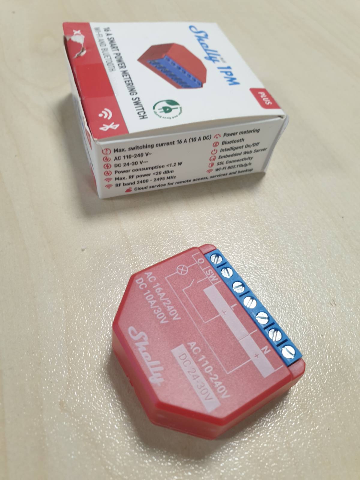 184792 - SHELLY PLUS 1PM, Ndërprerës Releje me Wi-Fi dhe Bluetooth, Matës Energjie, Automatizim për Shtëpinë, Përkrahje për Alexa dhe Google Home, iOS dhe Android, Kontroll Remote i Dritave, S'Kërkohet Hub
