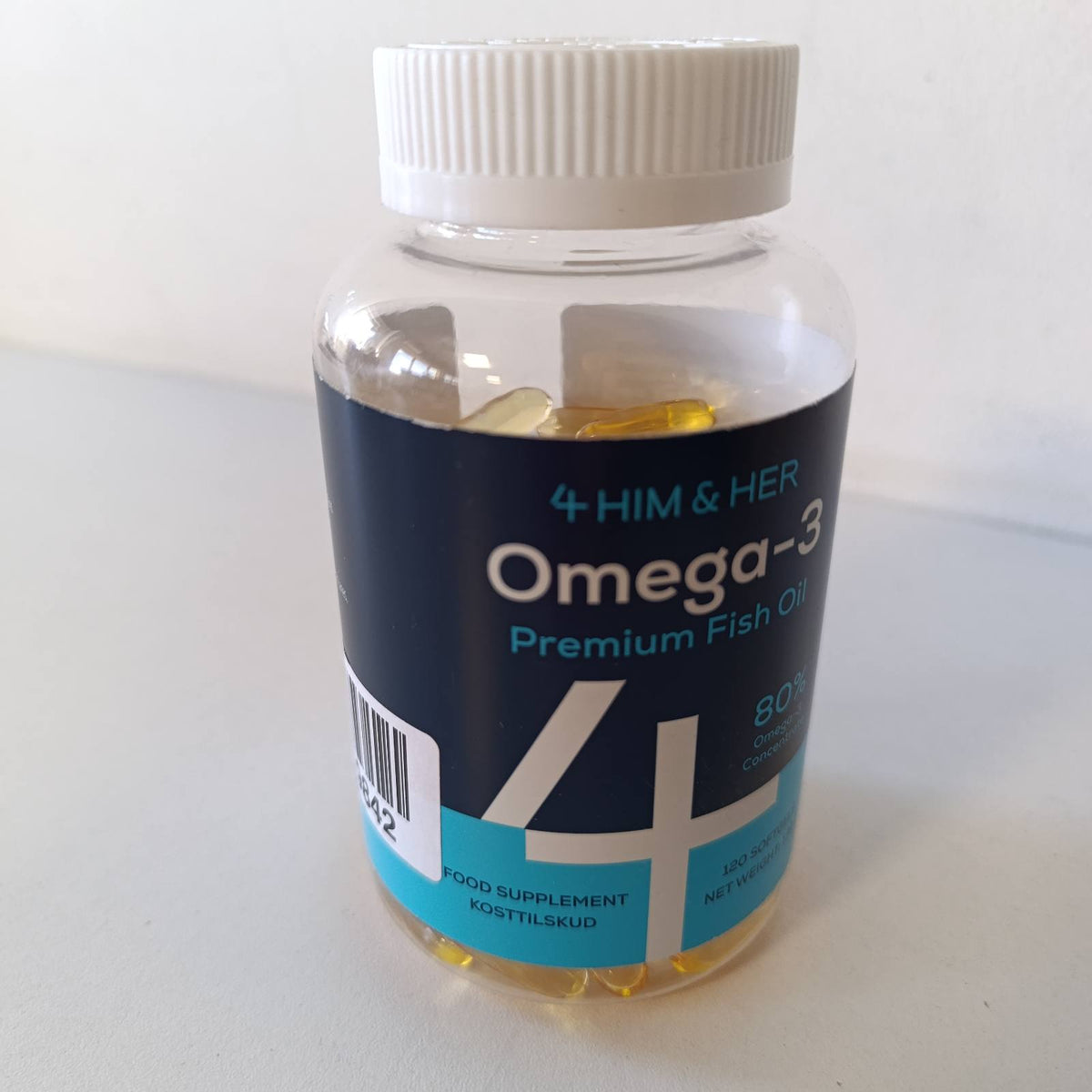 303122 - HIM & HER 4 Kapsula vaji peshku Omega-3, Kapsula Omega-3 të koncentruara 80%, 668 mg EPA dhe 500 mg DHA + 83.4 mg DPA për porcion, 120 kapsula të buta