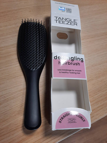 298676 - TANGLE TEEZER Furçë flokësh Ultimate Detangler - E zezë - Për flokë të lagur dhe të thatë - Qimet me dy nivele zvogëlojnë këputjen