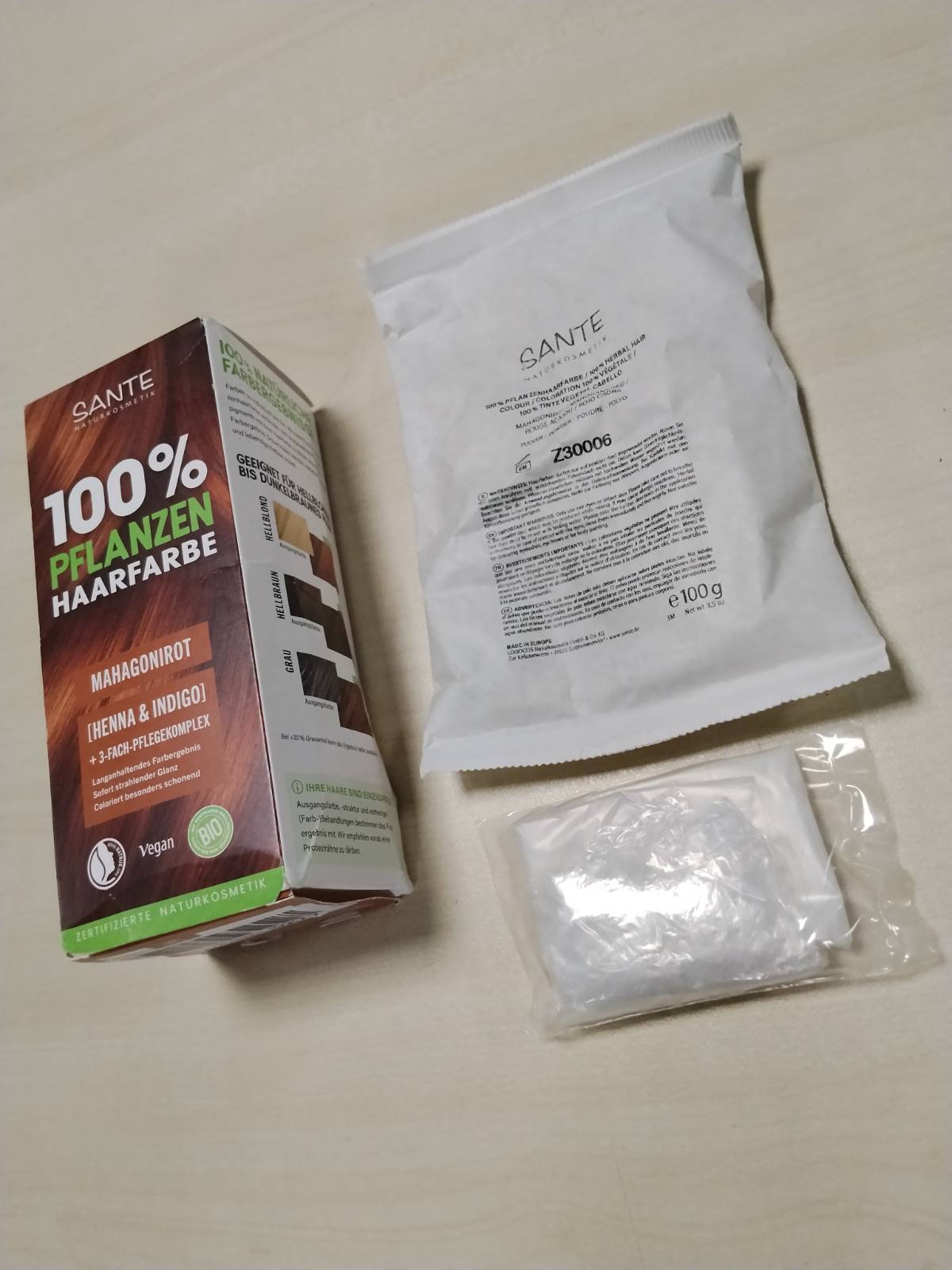298780 - SANTE NATURAL COSMETICS Ngjyrë flokësh bimore - E kuqe mahagoni - 100g, pa amoniak dhe perokside, vegane