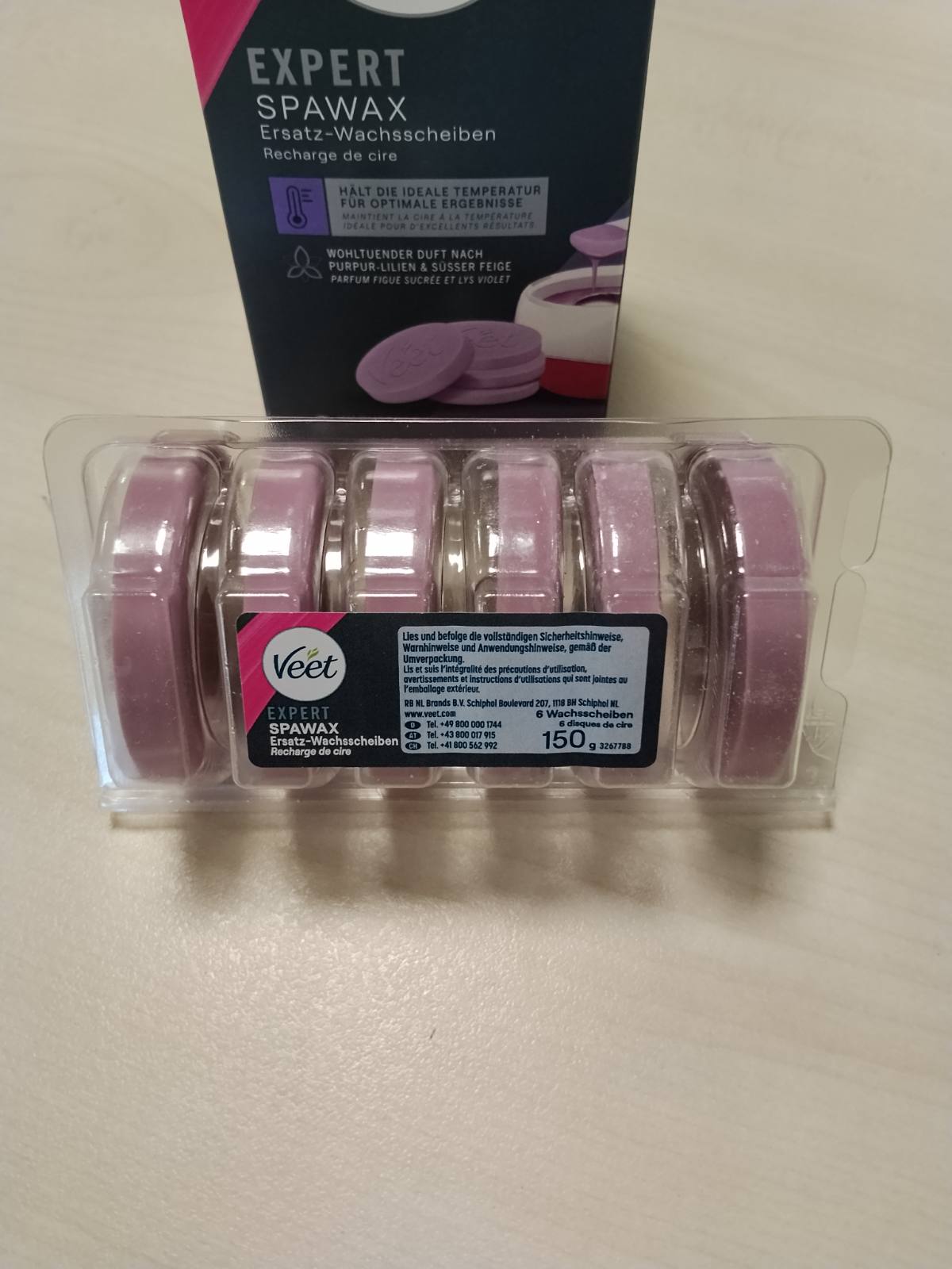 303845 - VEET Disqe dylli të ngrohtë Spawax për pajisjen e depilimit - 1 x 6 disqe dylli