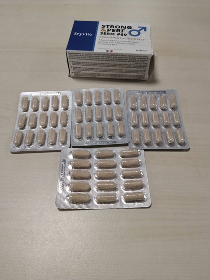 296952 - TRYVITE STRONG&PERF - Formulë praktike për burra aktivë, 60 kapsula me xhensen, maka, argininë, citrulinë dhe zink