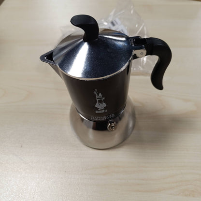 183358 - BIALETTI Makinë Kafeje me Induksion 'Fiammetta', Kapaciteti 4 Filxhanë (150ml), E Përshtatshme për të gjitha Sobot, Materiali i Ndërtimit Alumini, Ngjyra e Zezë