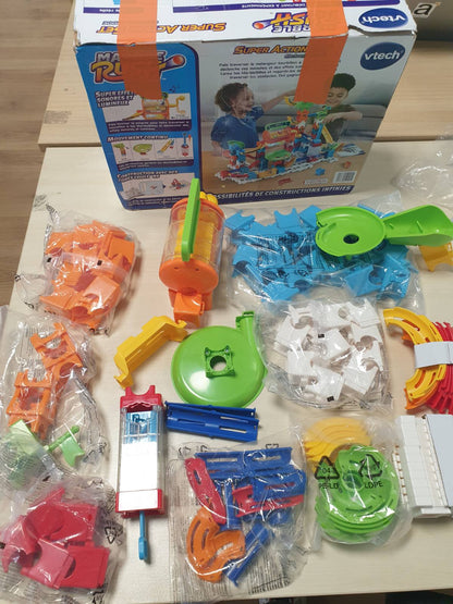 292785 - VTECH Marble Rush Set Elektronik Mermer Run Super Action L200E - Set Ndërtimi 102 copë - 10 gurë mermeri - Për fëmijë 4 vjeç e lart