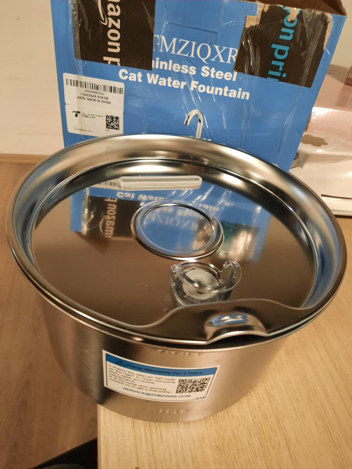 196759 - PETKIT Shatërvan Automatik për Mace prej Çeliku Inoks, Kapacitet 2.6L, me Dritare Niveli Uji