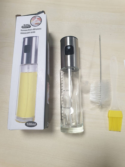 198685 - MRUN BONE Spërkatës Vaji për Gatim, Shishe Spërkatës prej Qelqi 100ml, Atomizues për Fritezë Ajri me Luspa dhe Gyp, Pa BPA
