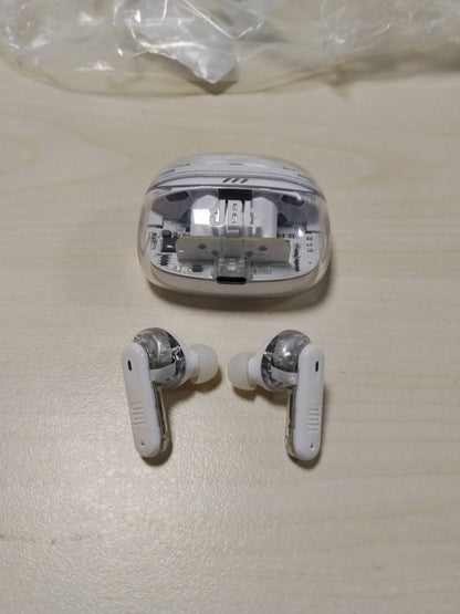 319409 - JBL Kufje TuneBeam Ghost 2, Bluetooth, anulim zhurmash, jetëgjatësi baterie 48 orë, IP54, lidhje me shumë pika, ngjyrë White Ghost