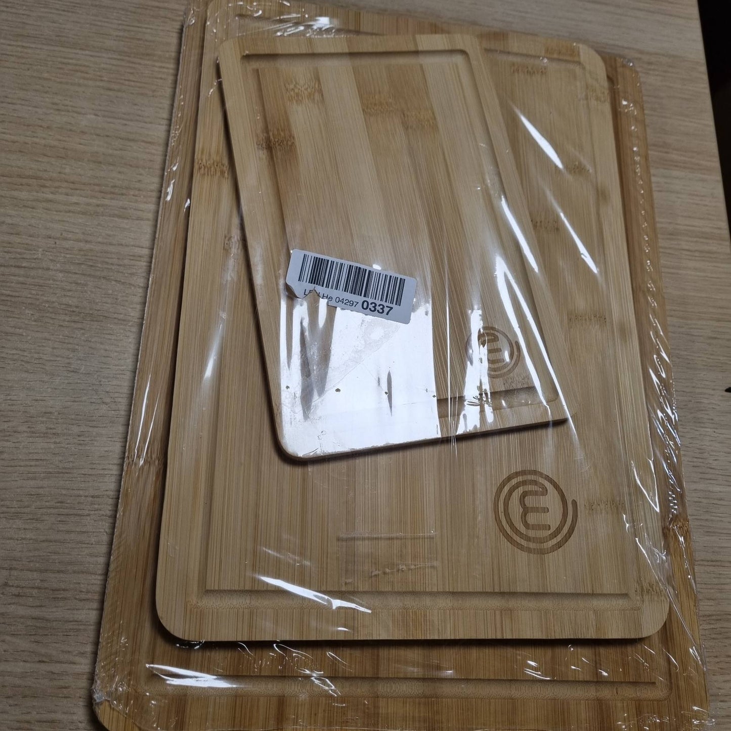 293681 - MasterChef Dërrasa Prerjeje prej Bambuje, Set Dërrasash Prerjeje prej Druri - 38cmx27.5cm / 34cmx23.5cm / 23cmx15cm, Sipërfaqe Antibakteriale