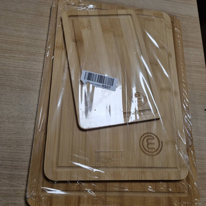 293681 - MasterChef Dërrasa Prerjeje prej Bambuje, Set Dërrasash Prerjeje prej Druri - 38cmx27.5cm / 34cmx23.5cm / 23cmx15cm, Sipërfaqe Antibakteriale