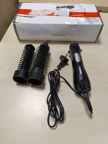 316654 - BABYLISS Furçë me ajër të nxehtë Shape & Smooth, 800 W, aksesorë 30 mm dhe 20 mm, funksion goditjeje me ujë të ftohtë, e zezë, ideale për flokë të shkurtër